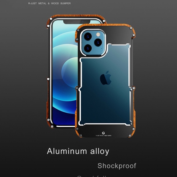 iPhone 13 Pro Max Metal Wood Case